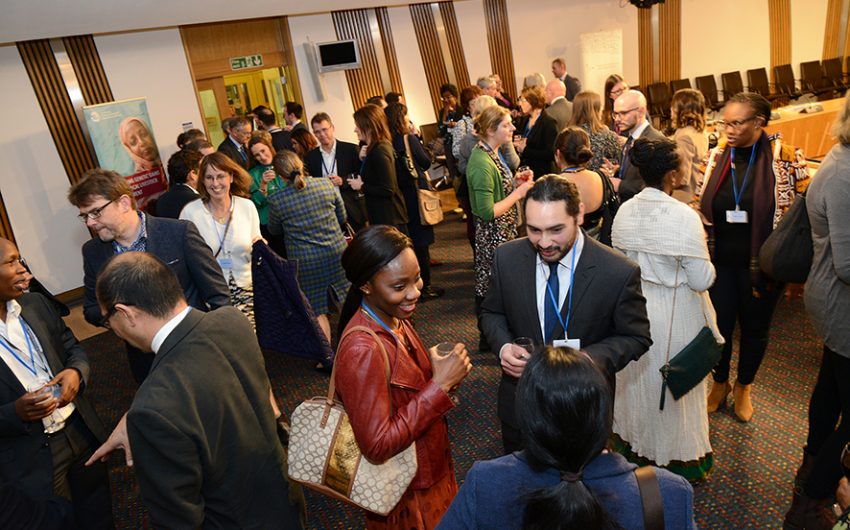 Guests mingle at parliament reception