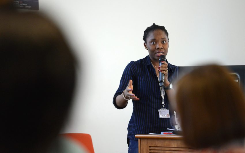 Oluyinka Opoola speaking at Agrifood event